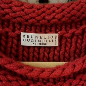 Brunello Cucinelli Red Cashmere Sweater